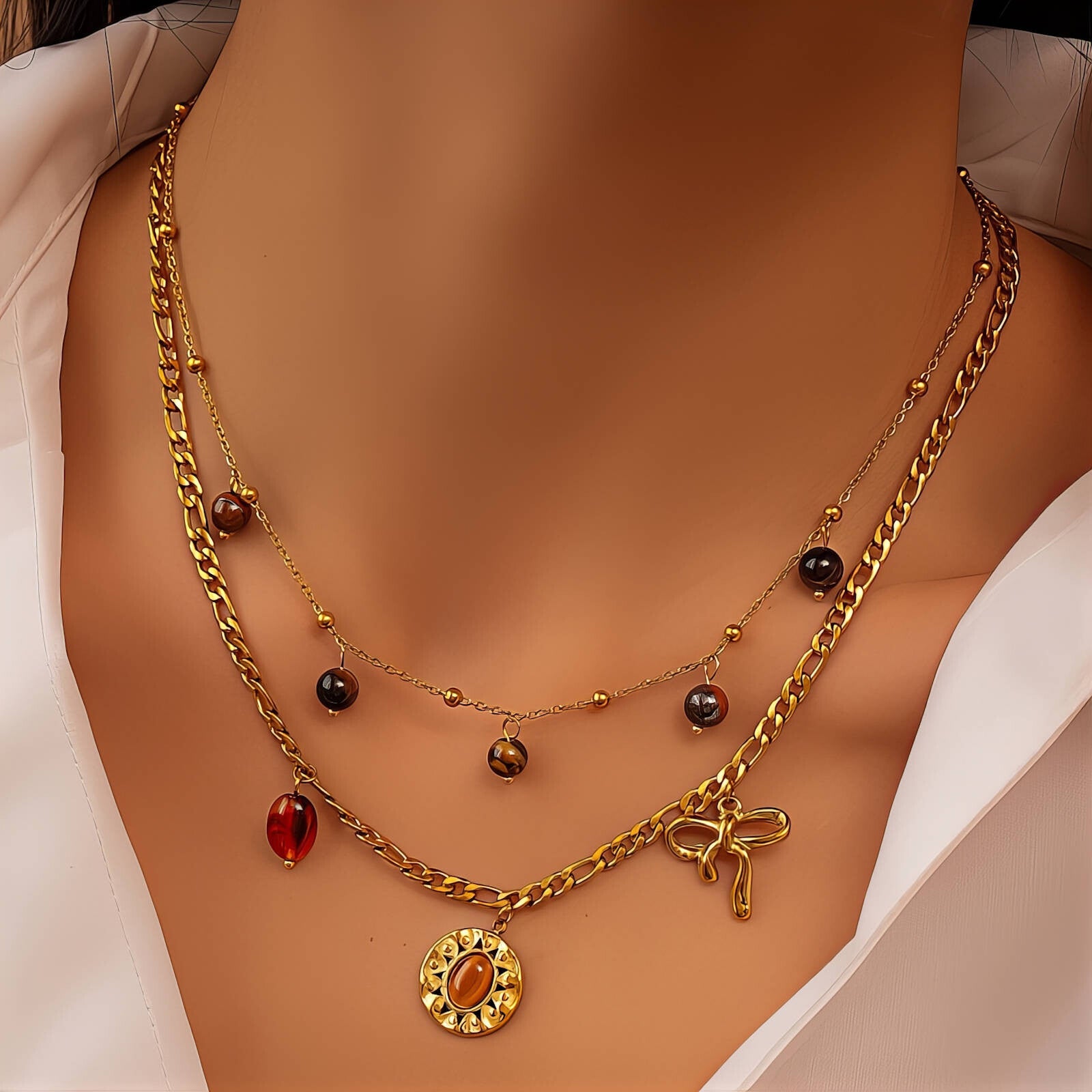 ketting - stainless steel verguld