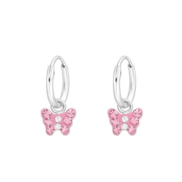Kids oorbel - zilver kristal
