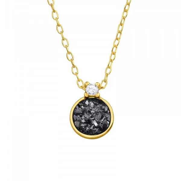 ketting zilver met zirkonia en druzy steen
