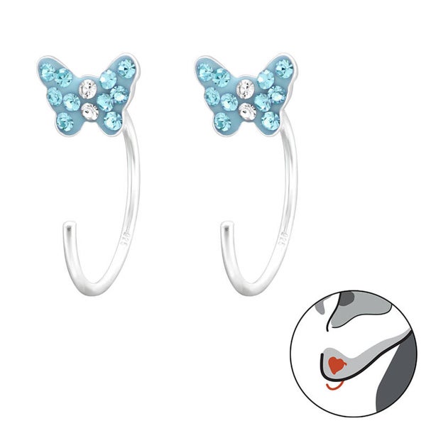 Kids oorbel - zilver kristal