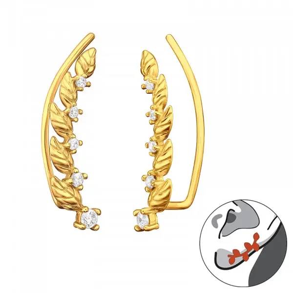 Oorbellen zilver verguld