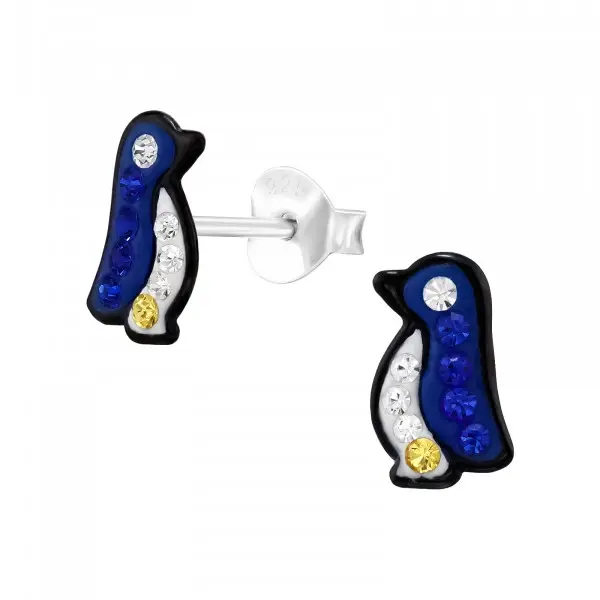 Oorbellen zilver Pinguin