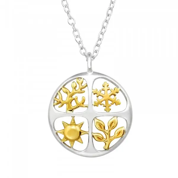 Ketting zilver en zilver verguld