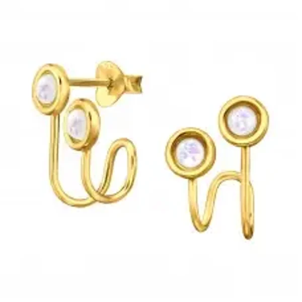 Oorbellen zilver en zilver verguld