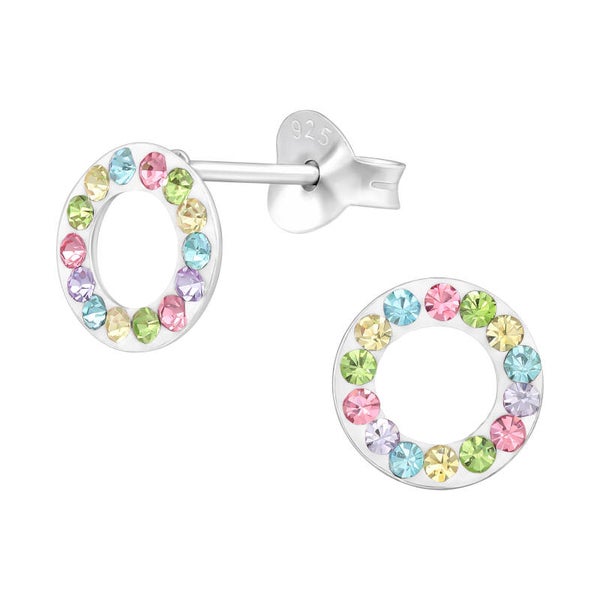 Kids oorbel - zilver kristal