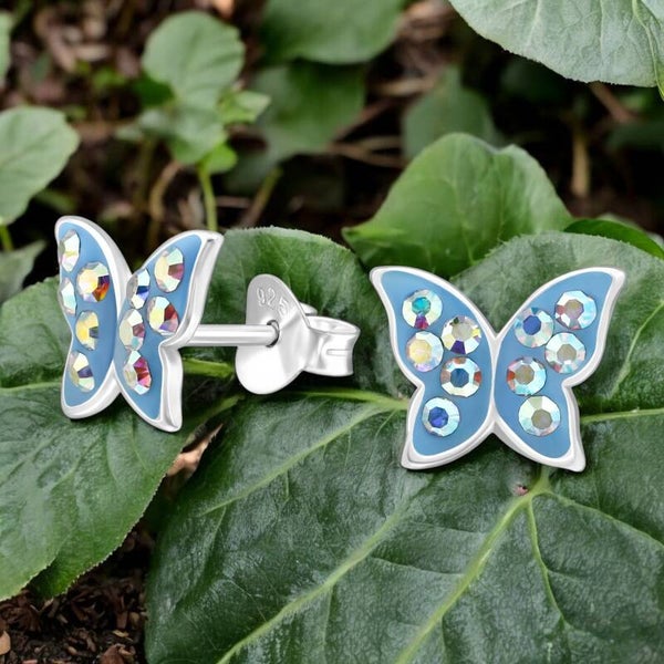 Kids oorbel - zilver kristal