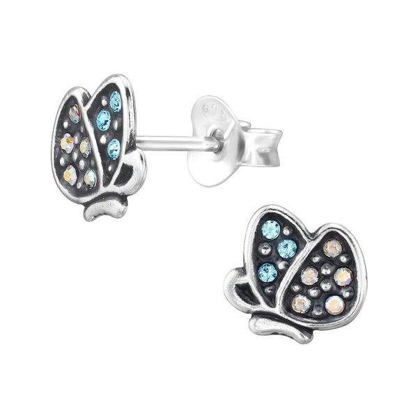 Kids oorbel - zilver kristal