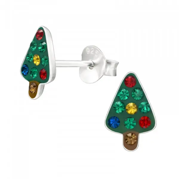 Kids oorbel - zilver kristal