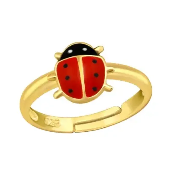 Ring zilver lieveheersbeestje