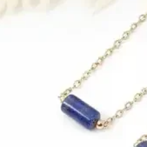 Ketting stainless steel met Lapis Lazuli hanger