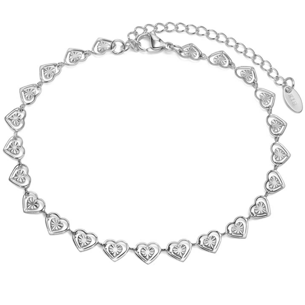 Armband - hartjes van stainless steel