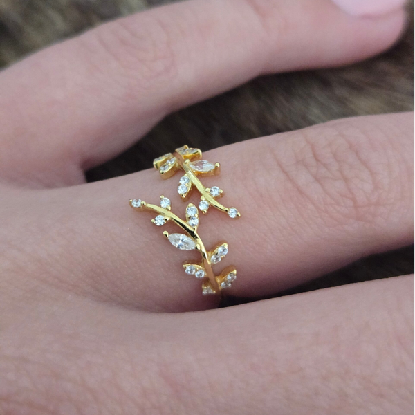 Ring zilver verguld