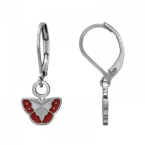 Oorbellen kinderen stainless steel vlinder