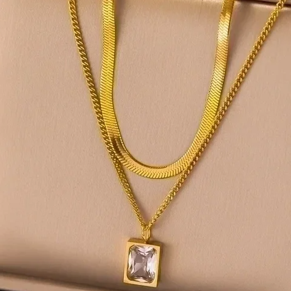 Ketting - stainless steel verguld