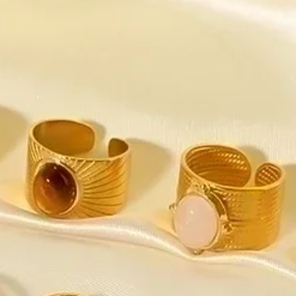 Ring - stainless steel verguld