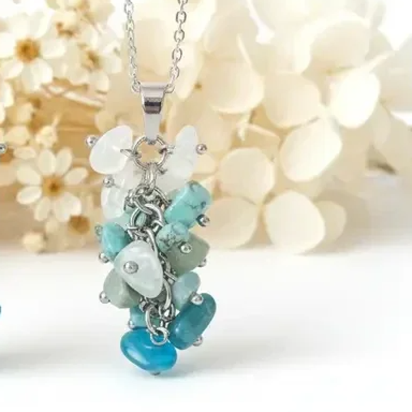 Ketting stainless steel met edelstenen