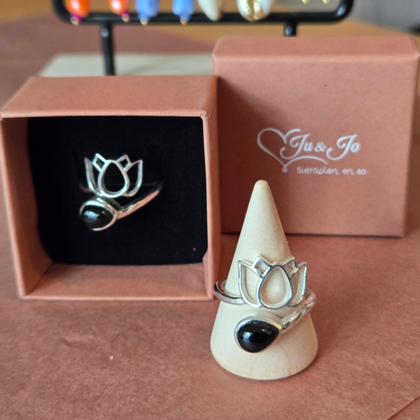 Ring - zilver natuursteen
