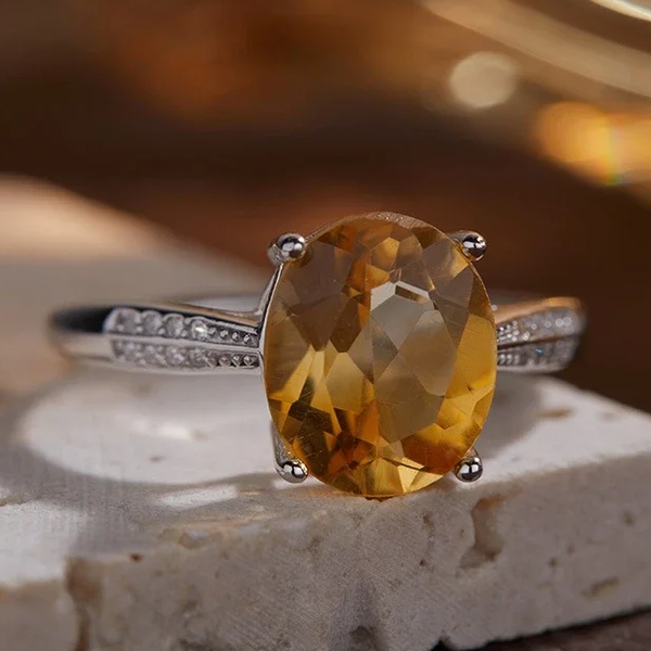 Ring zilver met Citrien