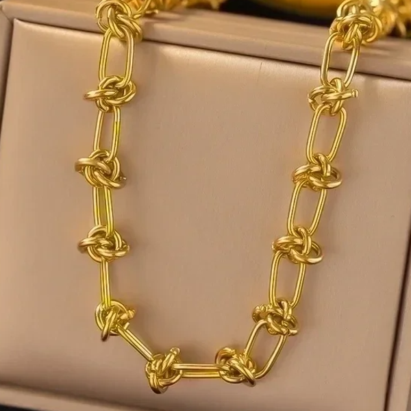 Ketting - stainless steel verguld