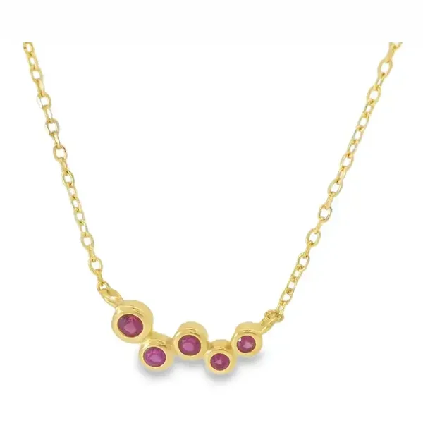 Ketting zilver verguld met fuchsia zirkonia
