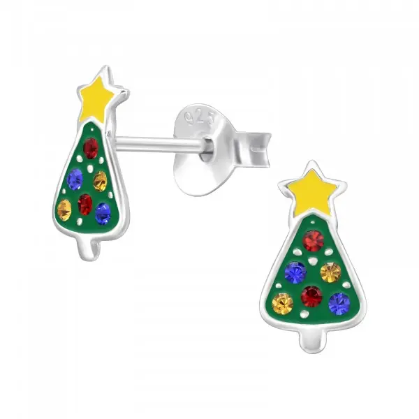 Kids oorbel - zilver kristal
