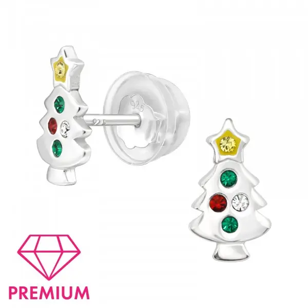 Kids oorbel - zilver kristal