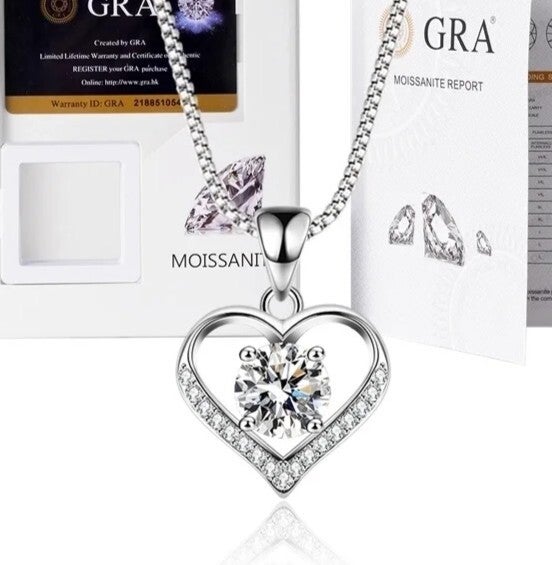 Ketting - zilver Moissanite (met certificaat)