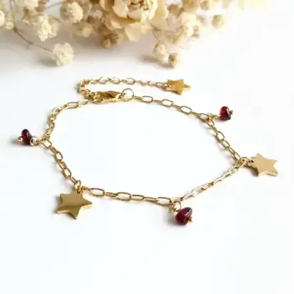 Armband - stainless steel met chip stenen