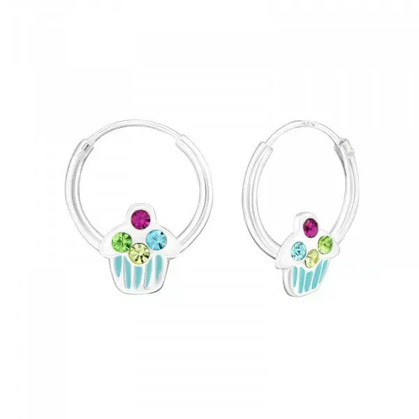 Kids oorbel - zilver kristal