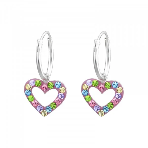 Kids oorbel - zilver kristal