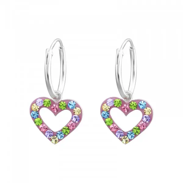 Kids oorbel - zilver kristal