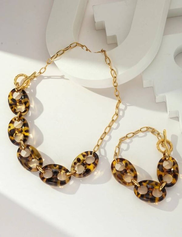 Sieraden set stainless steal en acryl