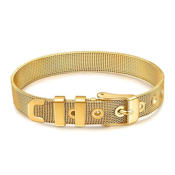 Armband  riem roestvrijstaal verguld