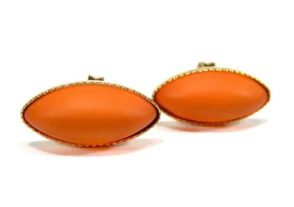 Oorbellen oranje navette oorstekers