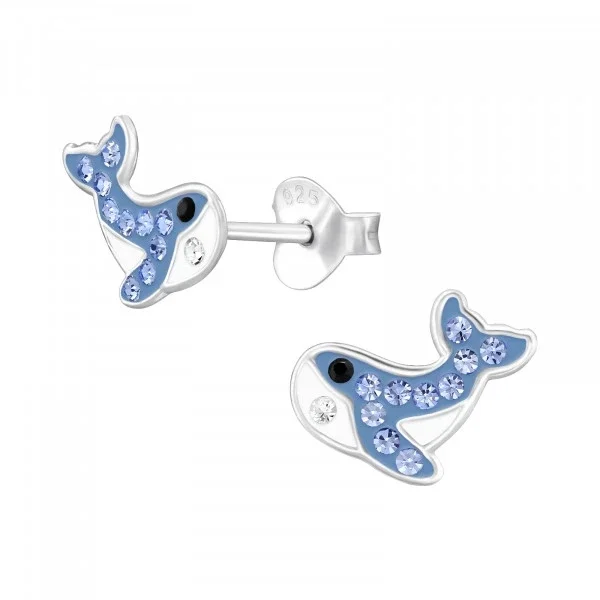 Kids oorbel - zilver kristal