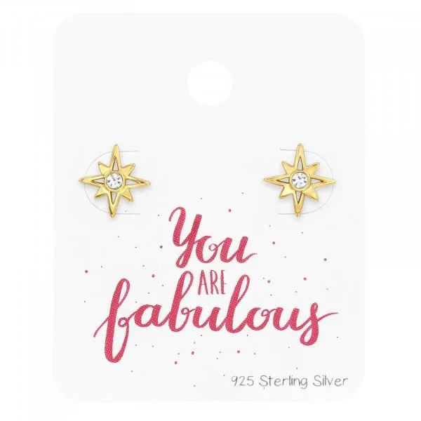 Kids oorbel - zilver kristal