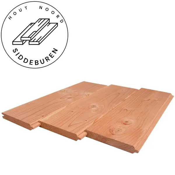 Blokhut profielplank douglas 2,8 x 19 cm kunstmatig gedroogd en geschaafd (diverse lengtes)