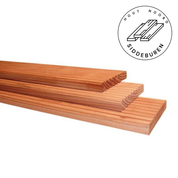 Douglas enkelzijdig geprofileerd dekdeel, 2,5 x 14,5 cm onbehandeld (diverse lengtes)