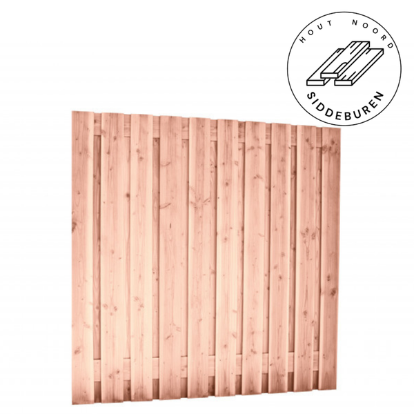 Douglas geschaafd plankenscherm 21-planks 16 mm, 180 x 180 cm t.b.v. betonsysteem, onbehandeld