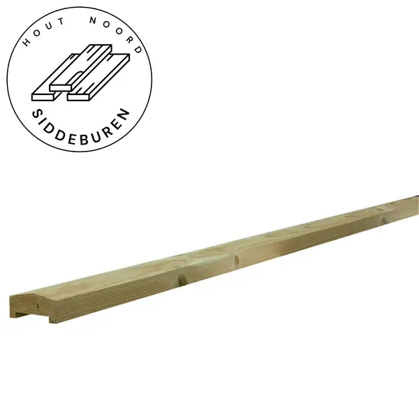 Douglas geschaafde afdekkap met sponning (6,1 x 1 cm), 4,2 x 8,5 x 180 cm, groen geïmpregneerd.