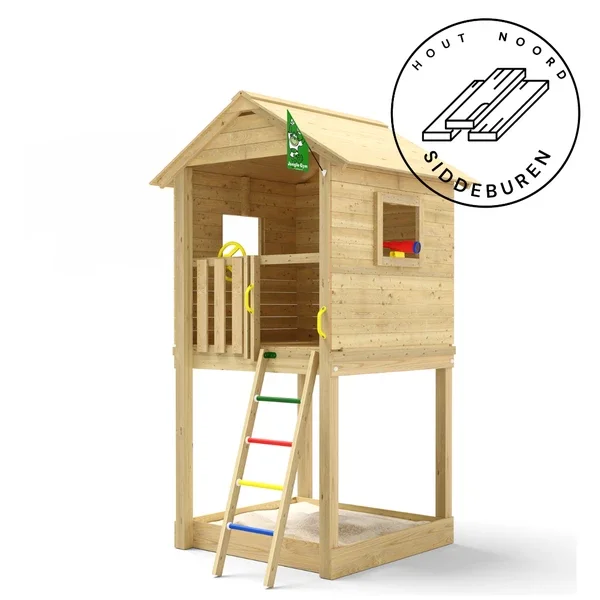 Grenen speeltoestel Larvik, groen geïmpregneerd