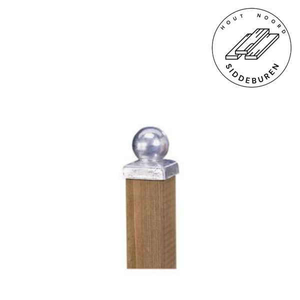 Paalornament bol op plaat 7 x 7 cm metaal verzinkt