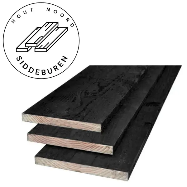 Planken douglas 2,2 x 20 cm fijnbezaagd, 2x zwart gespoten (diverse lengtes)