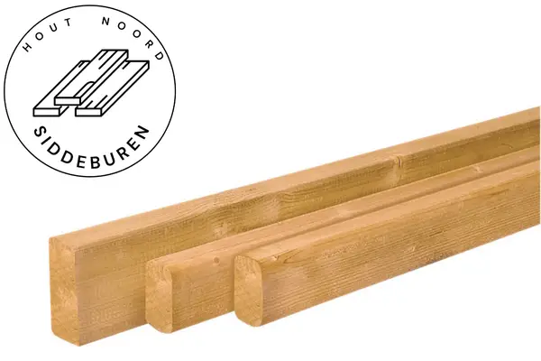 Scandinavisch vuren geschaafde bovenregel 3,8 x 11,5 x 450 cm, groen geïmpregneerd