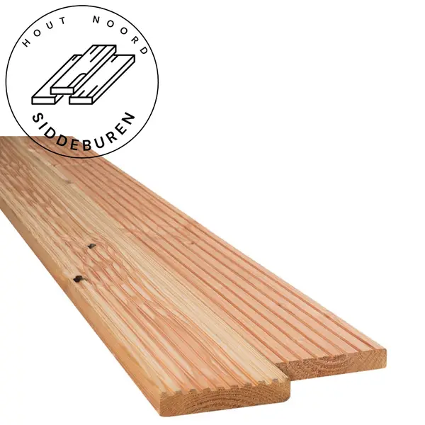 Terrasplank douglas 2,5 x 14 cm onbehandeld, kunstmatig gedroogd en geschaafd (diverse lengtes)
