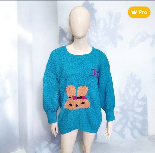PULL MOTIF LAPIN FAIT MAIN