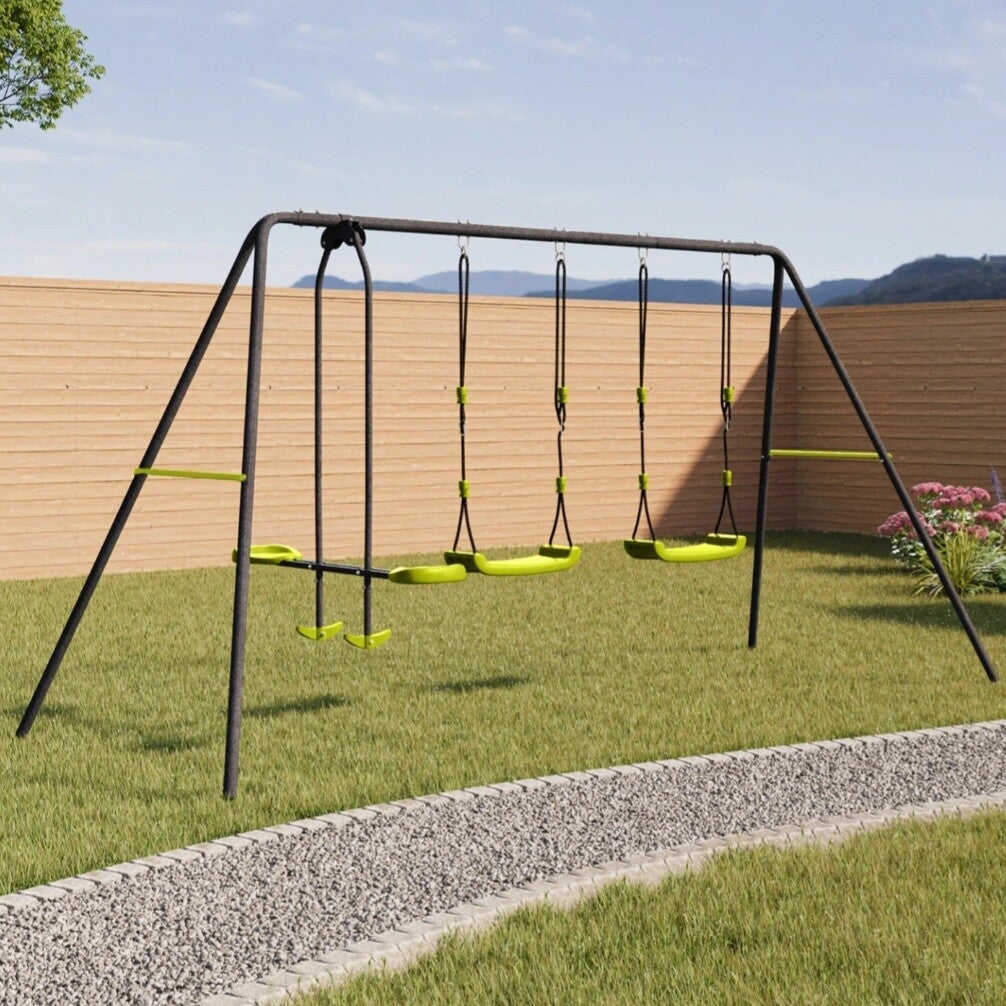 Balançoire 3 agrès pour jardin extérieur