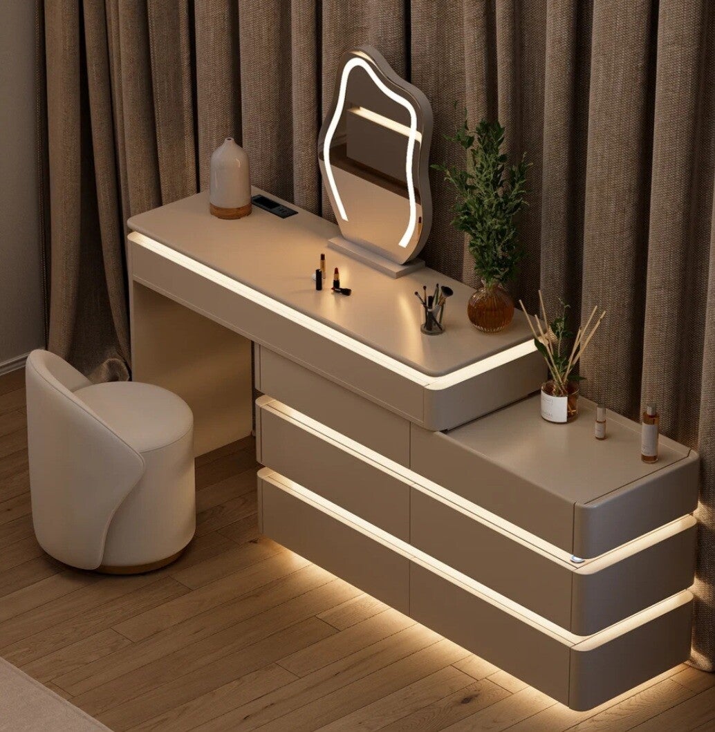 Coiffeuse design rétractable avec LEDS et miroir