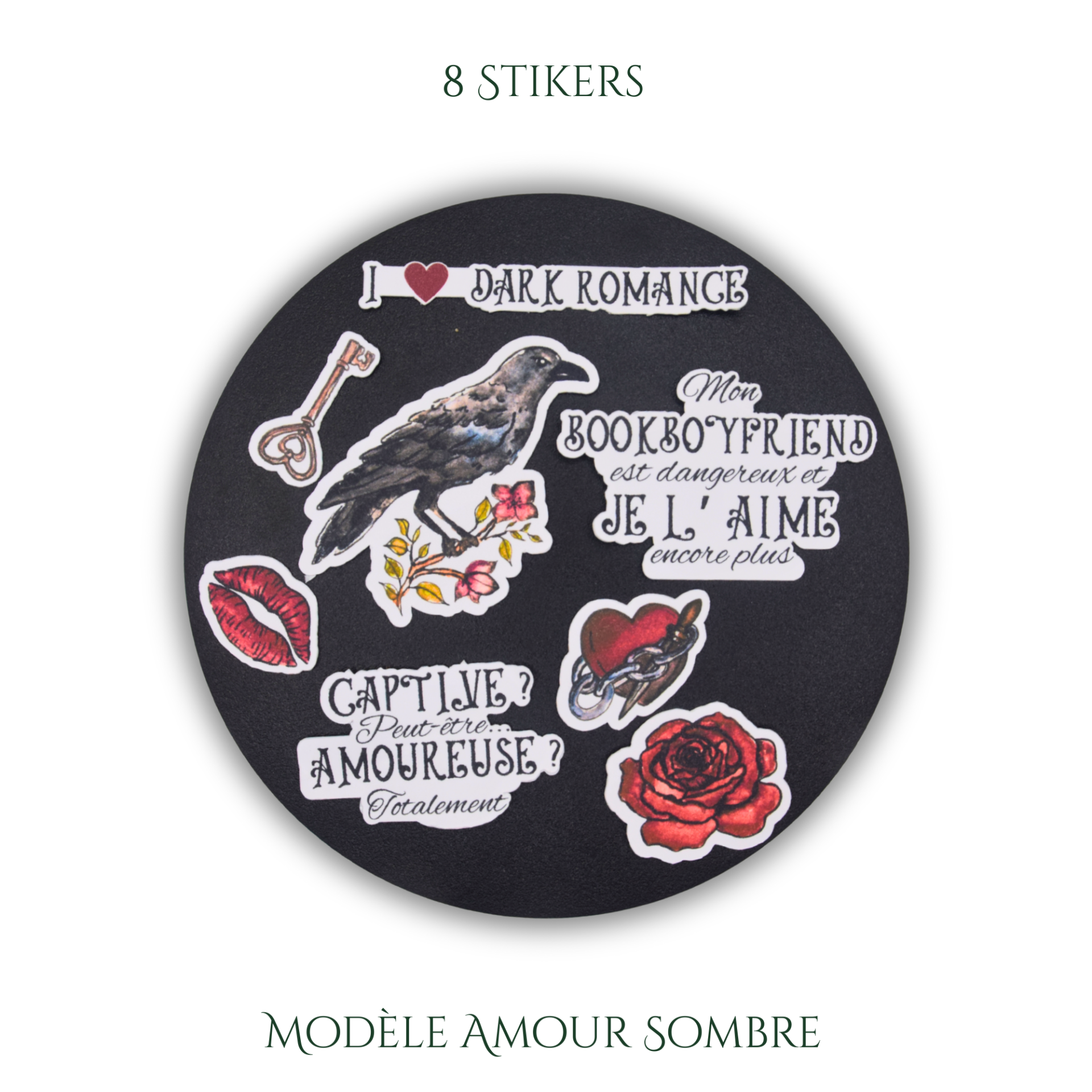 8 Stickers ~ Amour, Dark Romance, Dark Romantasy