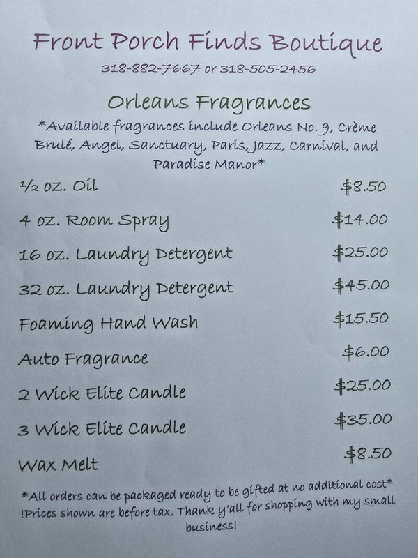 Orleans Fragrances from Front Porch Finds Boutique